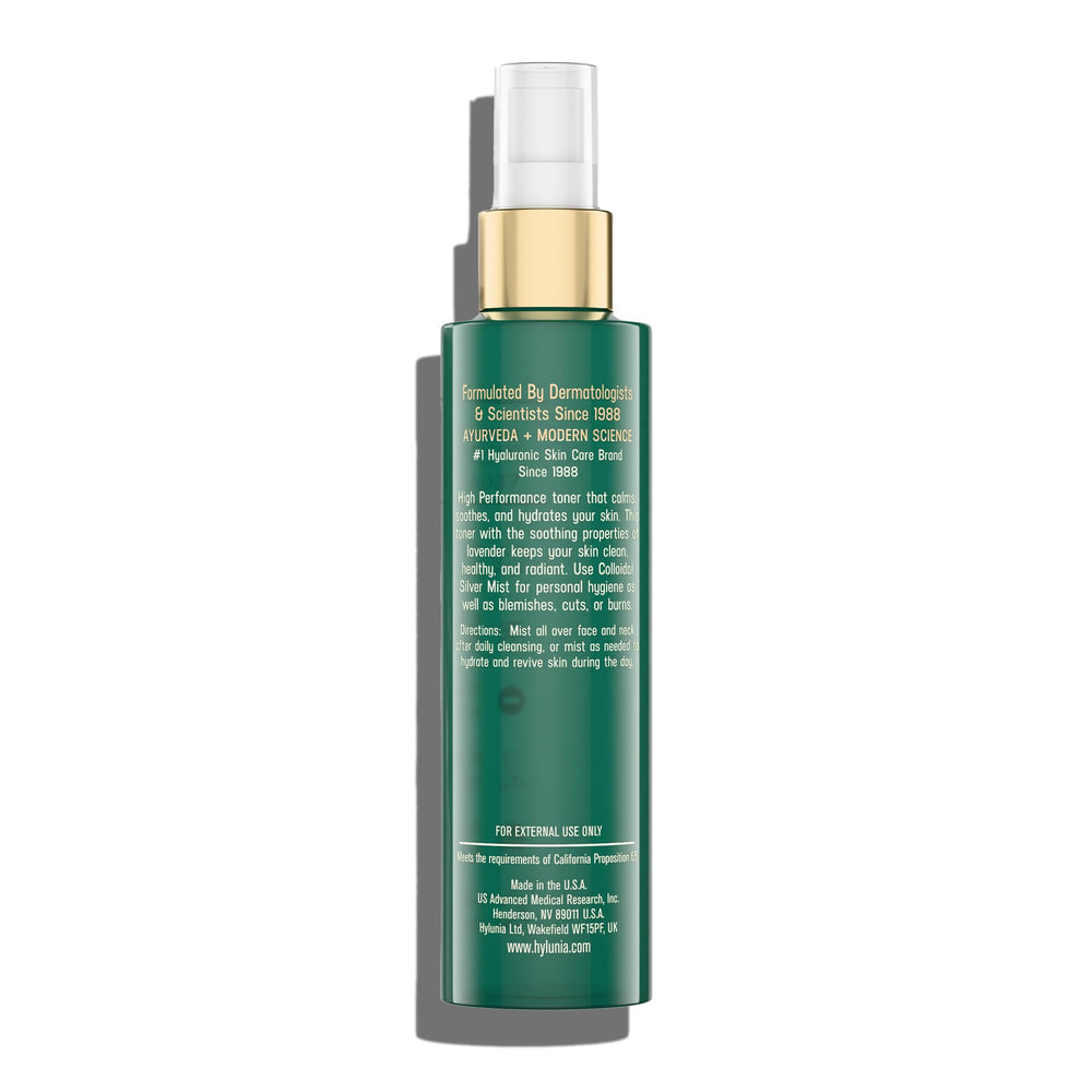 Hylunia Colloidal Silver Mist Toner spray on the face for quick refresh