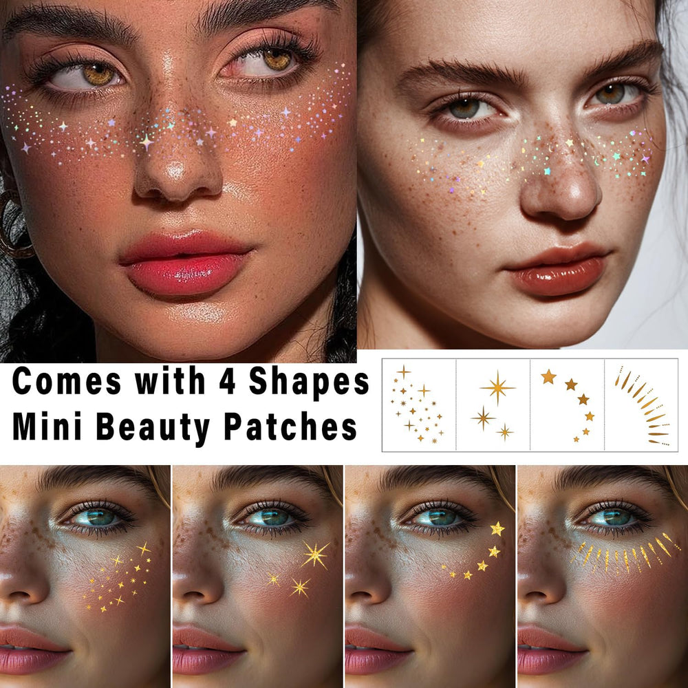 Hymik DIY holographic freckles look for a playful, flexible makeup style