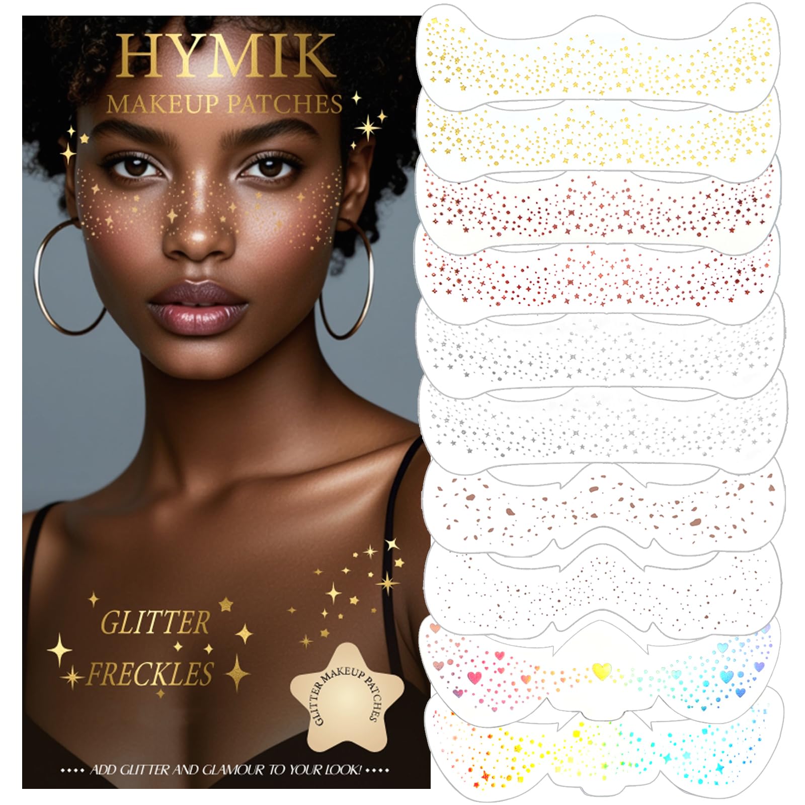 Hymik Freckles patches multichrome set for vibrant festival looks and creative placements.