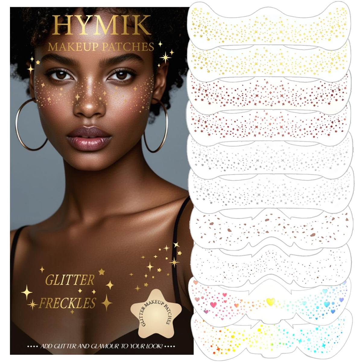 Hymik Freckles patches multichrome set for vibrant festival looks and creative placements.