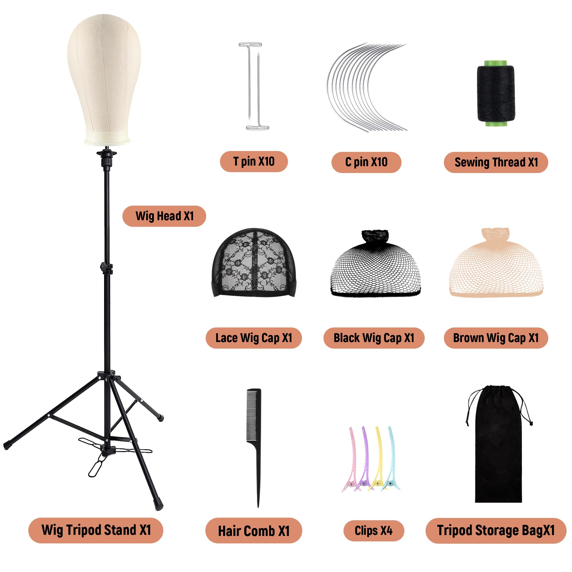 HYOUJIN 23-inch foam head on tripod for secure styling