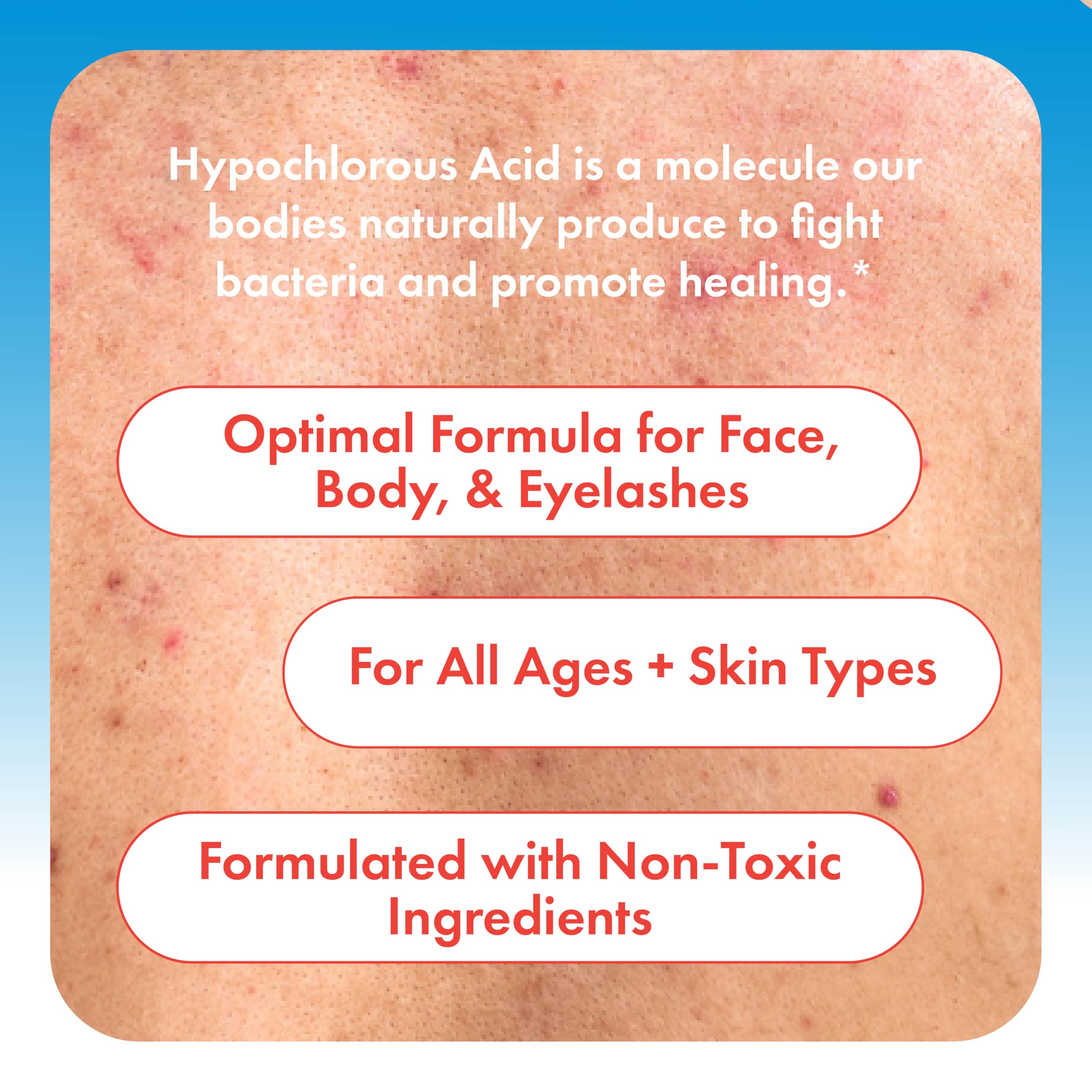 HypoClear on-skin application during skincare routine for balanced care.