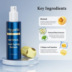 Hyuxeo Retinol Serum dropper shows precise application for consistent results