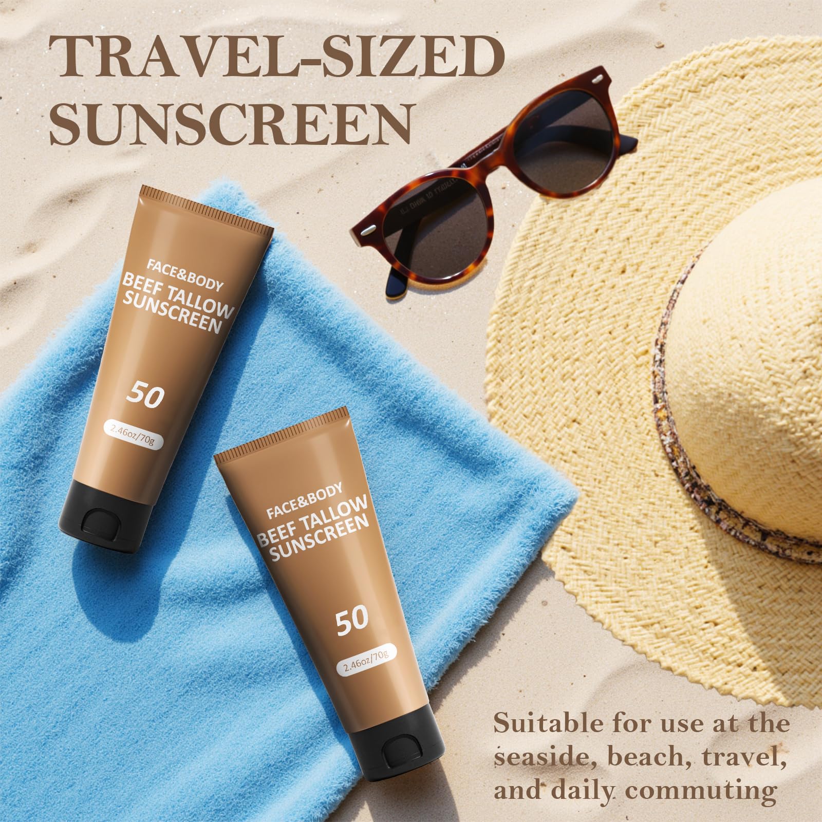 HZENPPOR Beef Tallow Sunscreen ingredients reveal vitamins A, D, E for nourishment.