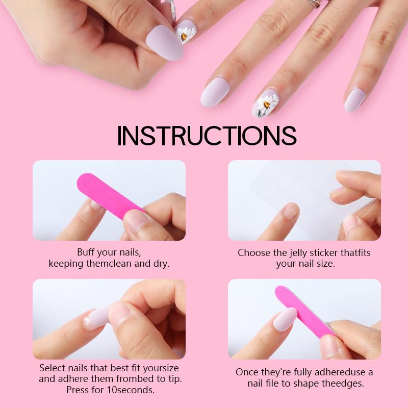 HZJXRT Nail kit packaging highlights 24-pcs set for flexible styling.