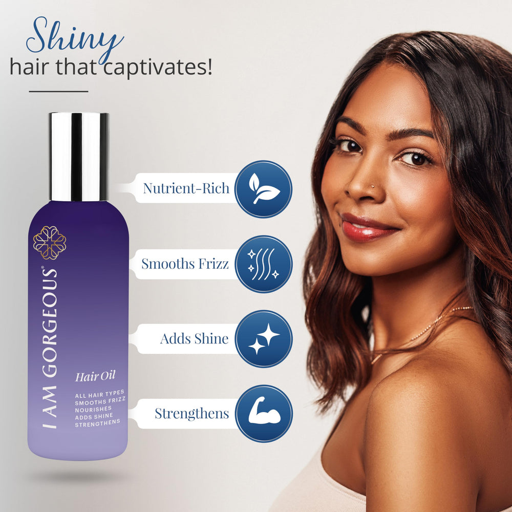 I am gorgeous argan-marula-ingredients highlight a nutrient-rich blend for damaged hair.