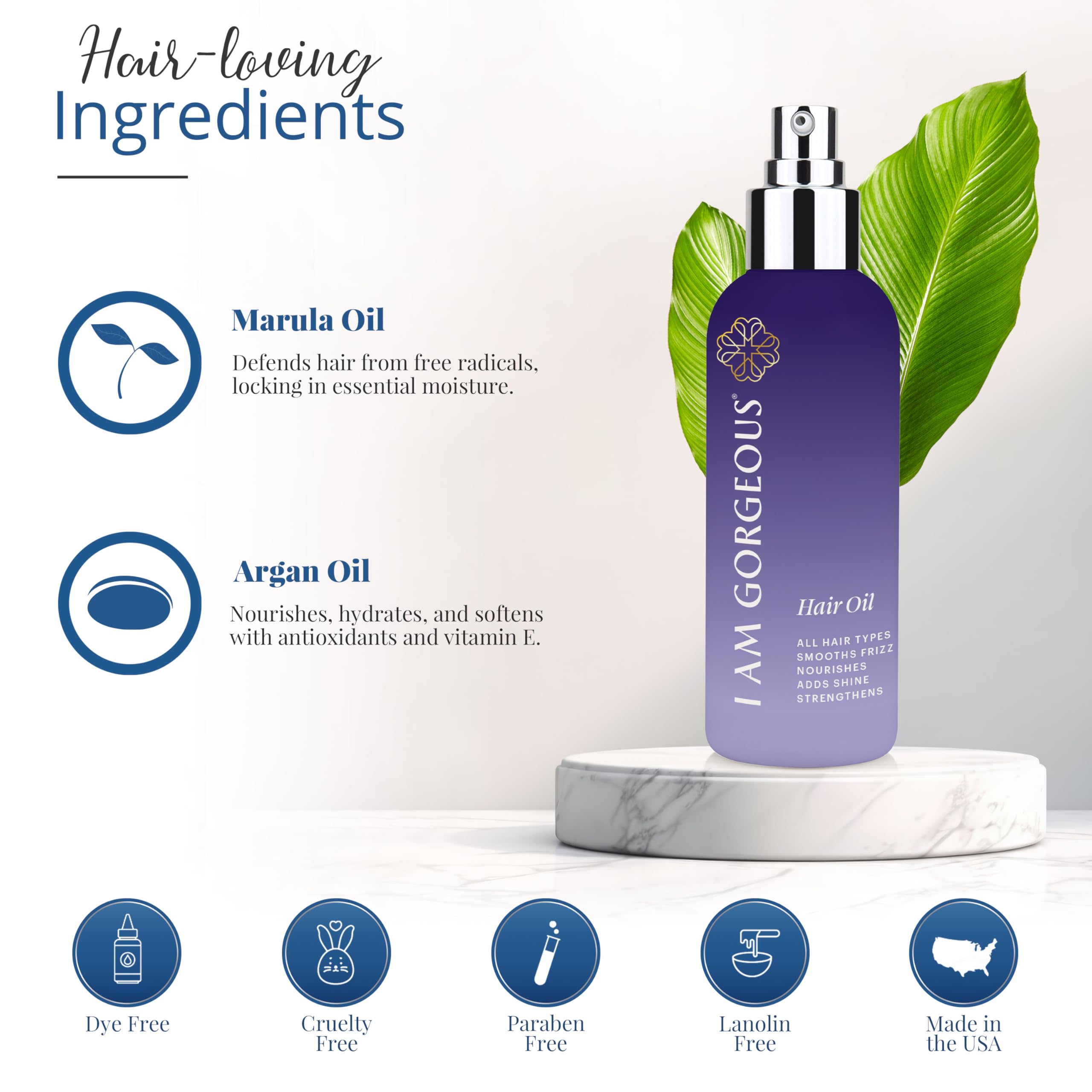 I am gorgeous frizz-control-closeup captures a smoother, calmer texture.