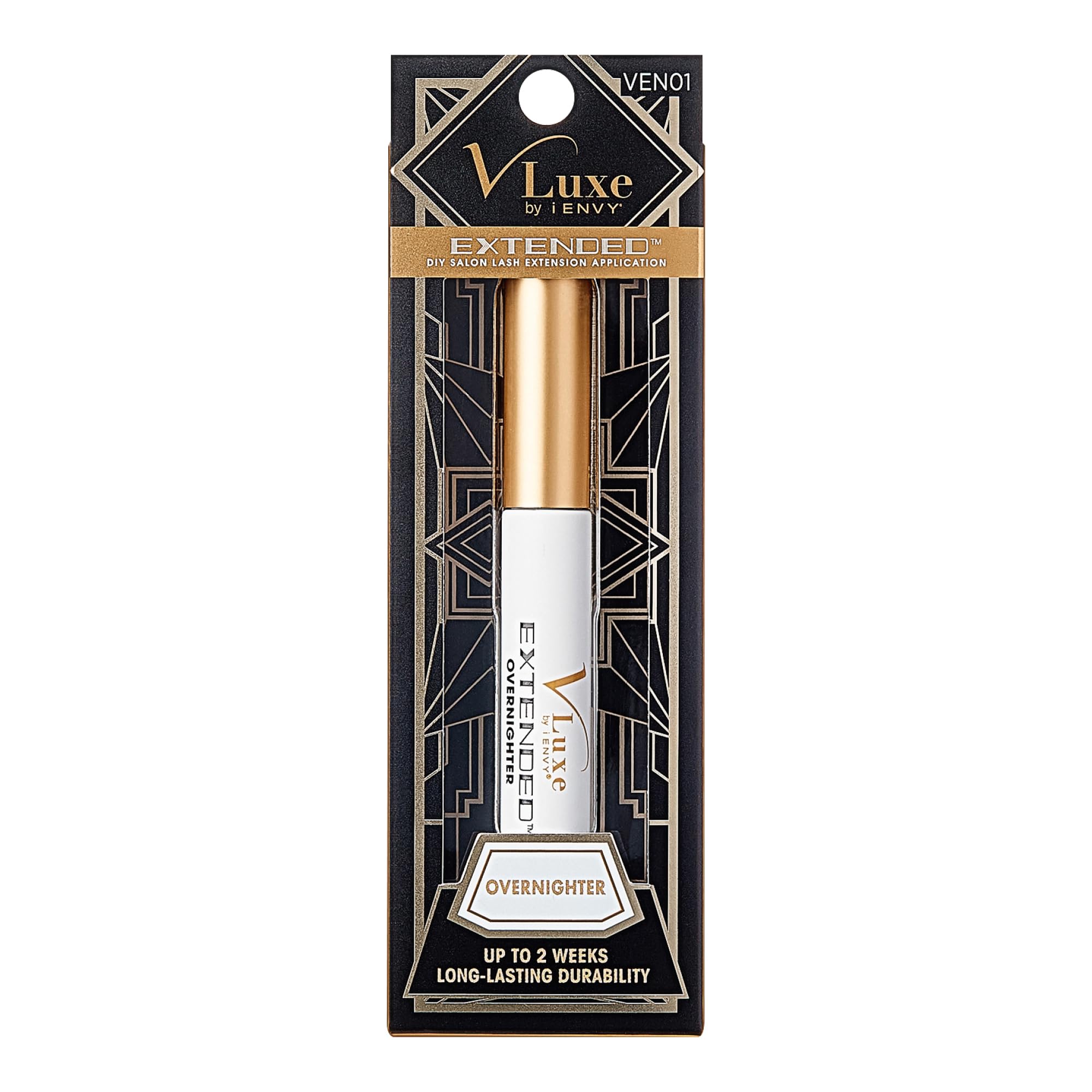 i•ENVY Overnighter packaging shows compact, beginner-friendly kit for at-home lash upgrades.