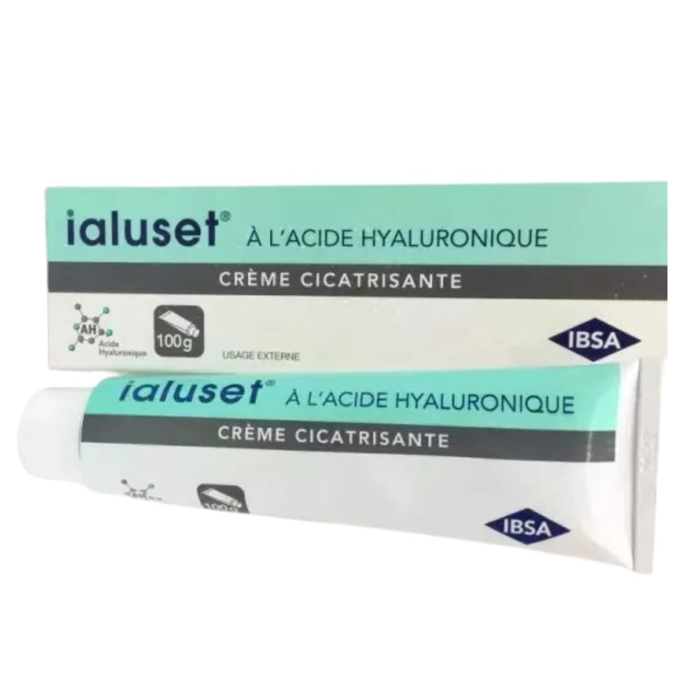 Close-up of IAIUSET Hyaluronic Acid Cream texture reveals smooth, hydrated skin.