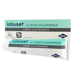 Close-up of IAIUSET Hyaluronic Acid Cream texture reveals smooth, hydrated skin.