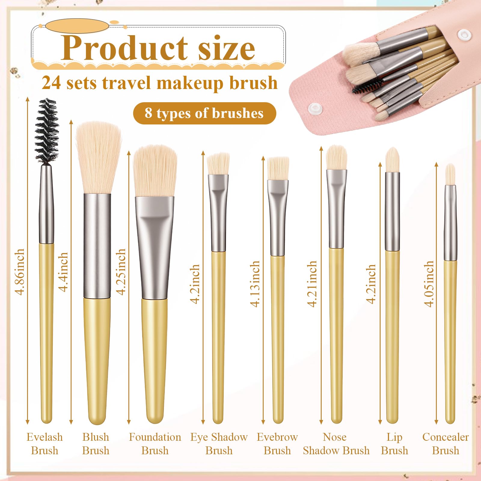 IANFAN brushes with soft nylon bristles for gentle foundation and powder application.
