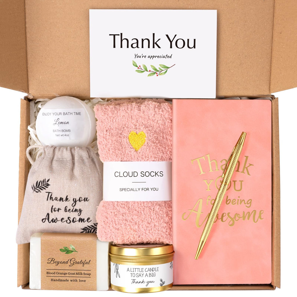 iAOVUEBY thank you gift box for women, elegant presentation for coworker or teacher gifts.
