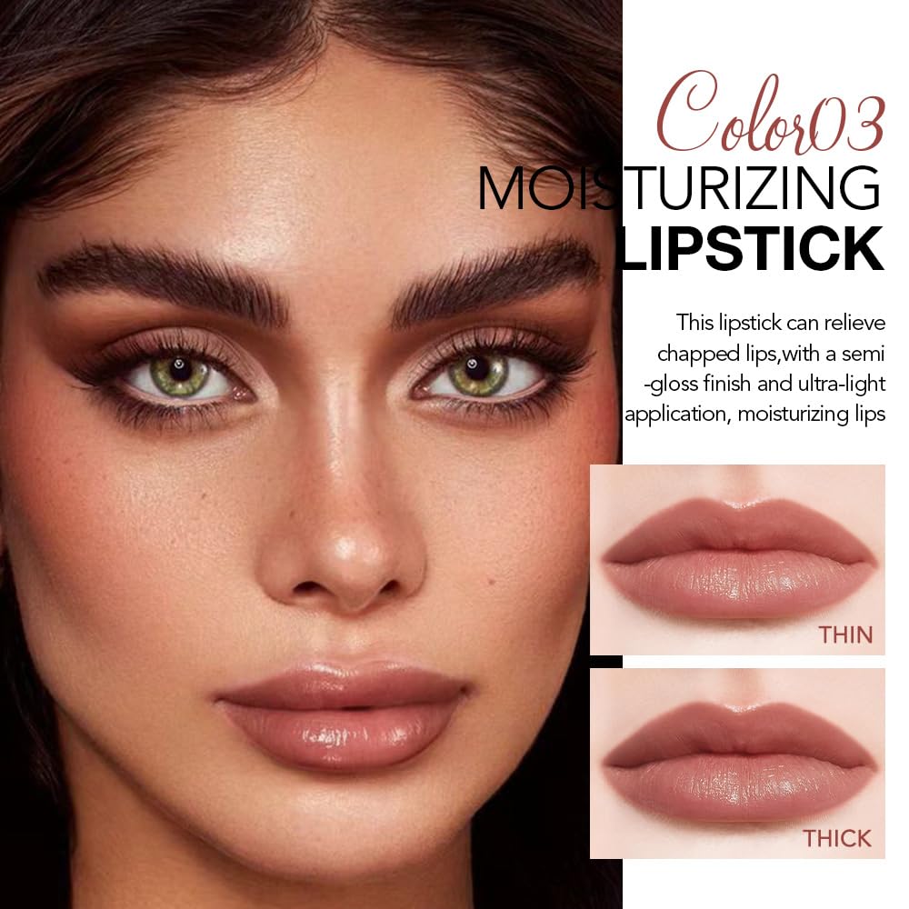 IATMOMOD Mauve Brown Tinted Lip Balm application on lips with color
