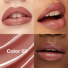 IATMOMOD Mauve Brown Tinted Lip Balm closeup reveals creamy texture