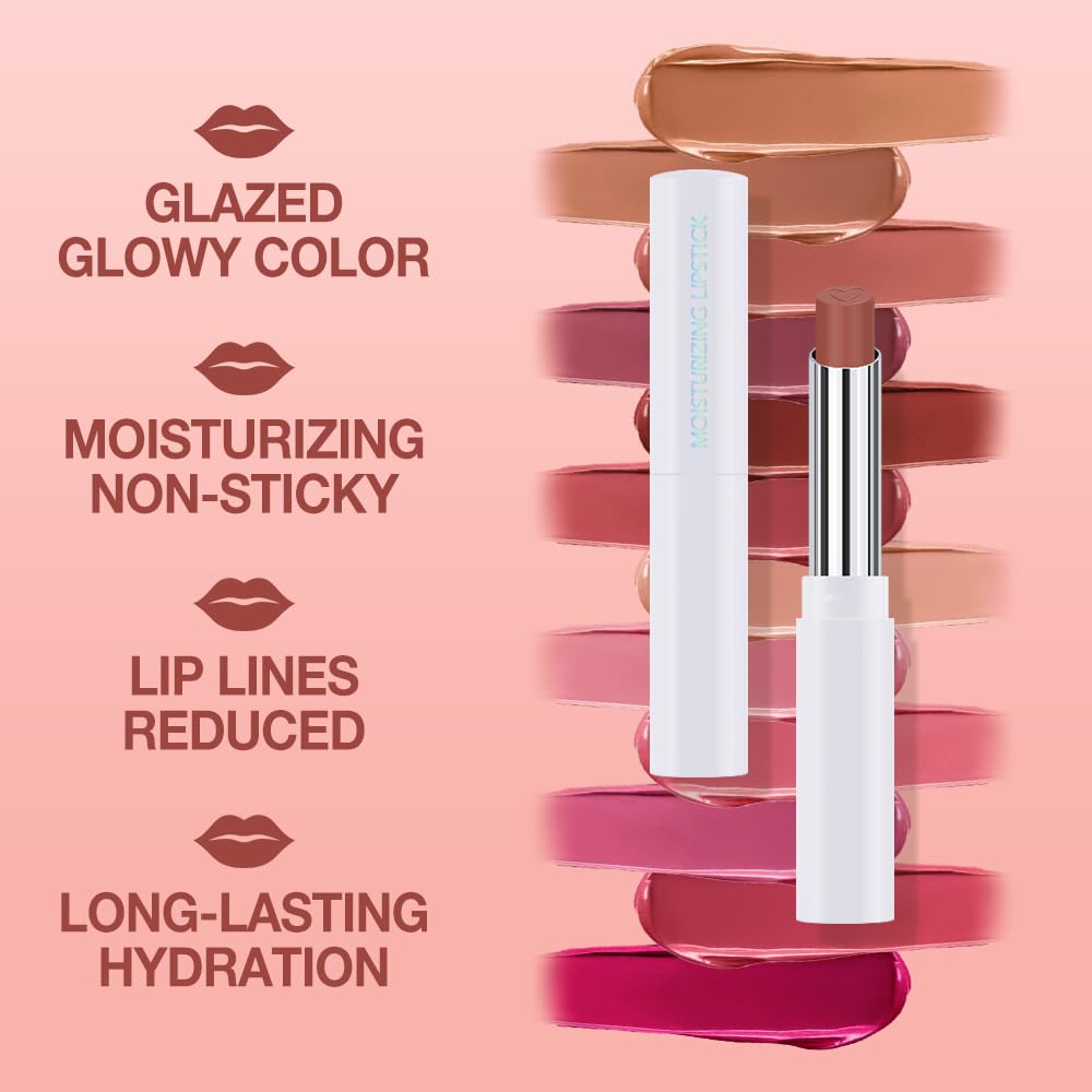 IATMOMOD Mauve Brown Tinted Lip Balm on lips with sheer coverage