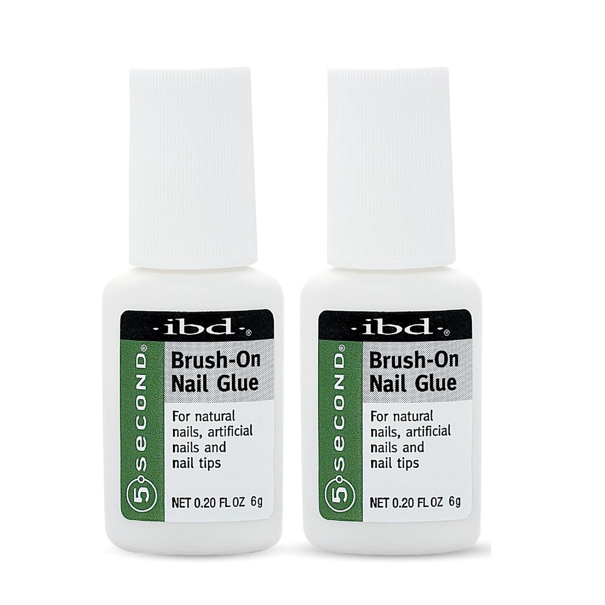 IBD 5 Second Brush-On Nail Glue bottle with precise brush for quick nail repairs