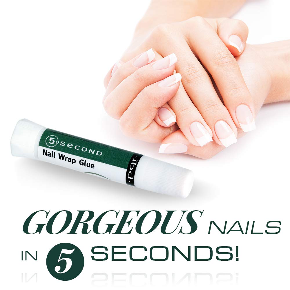 IBD 5 Second Nail Wrap Glue dries in about 5 seconds for fast wrap setup