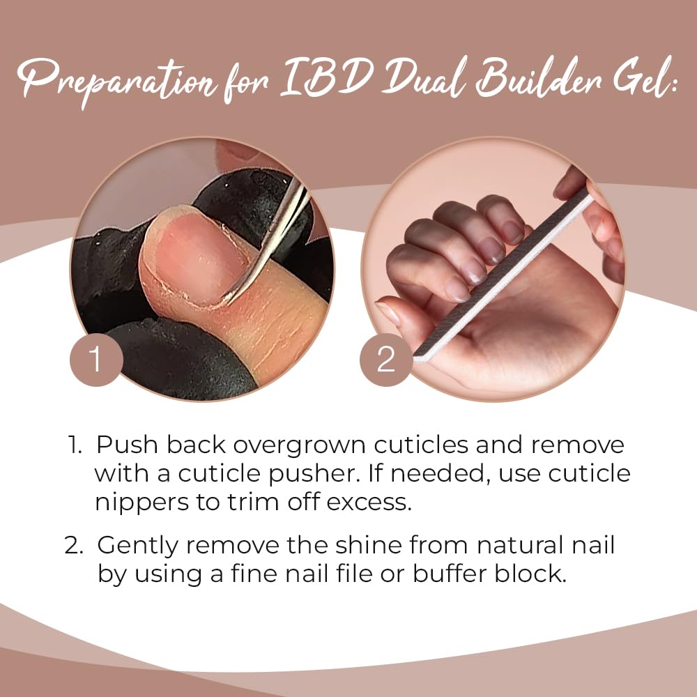 IBD Dual Builder Gel Warm Nude curing under LED or UV lamps for quick hardening