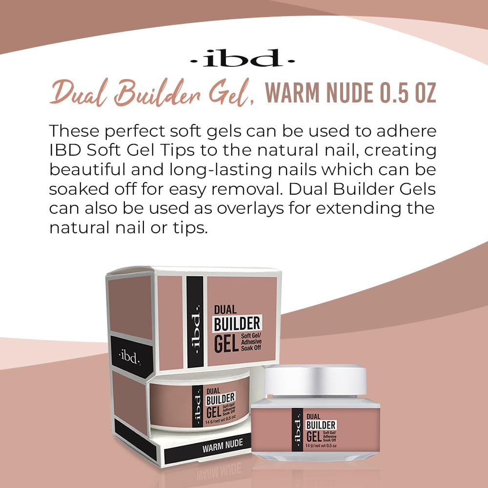 IBD Dual Builder Gel Warm Nude brush showing smooth application for durable enhancements