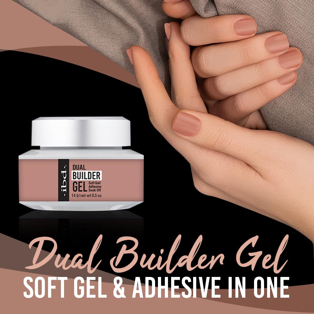 IBD Dual Builder Gel Warm Nude swatches demonstrate natural color for easy matching