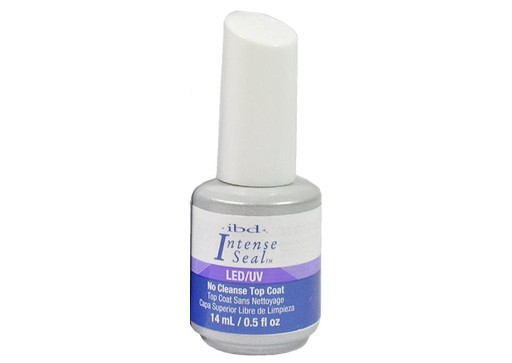 IBD Top Coat swatch demonstrating smooth, no-cleanse finish.