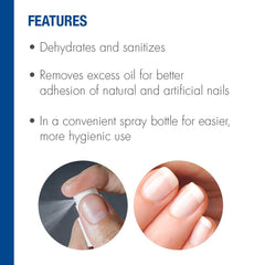 IBD Nail Prep Spray dries to a chalky surface for better product bonding.