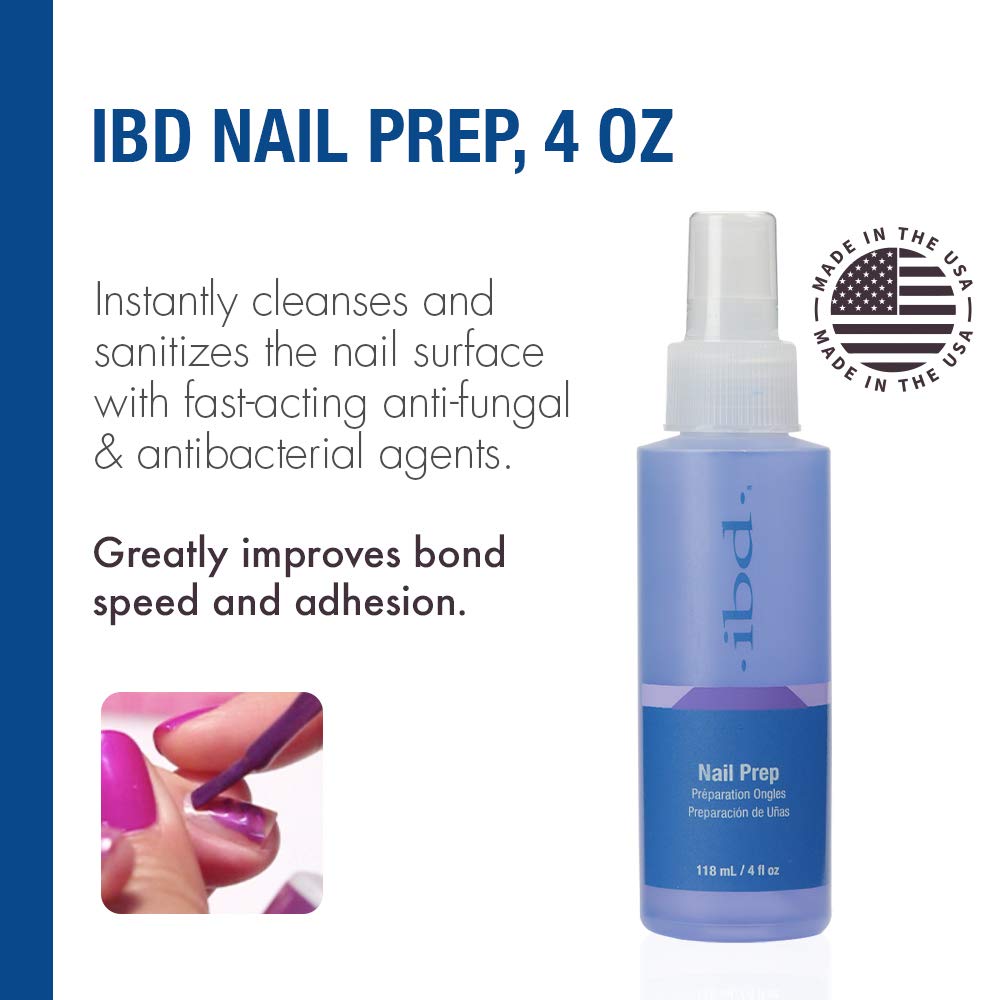 IBD Nail Prep Spray on nails shows cleansing and drying for a clean canvas.