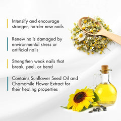 Nourishing cuticle care visual with Reconstrux on dry nails.