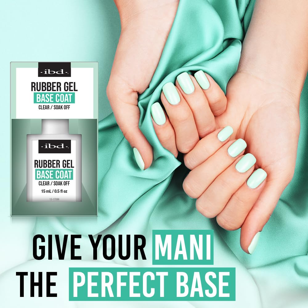 IBD Rubber Base Gel brush stroke demonstrates easy self-leveling application.