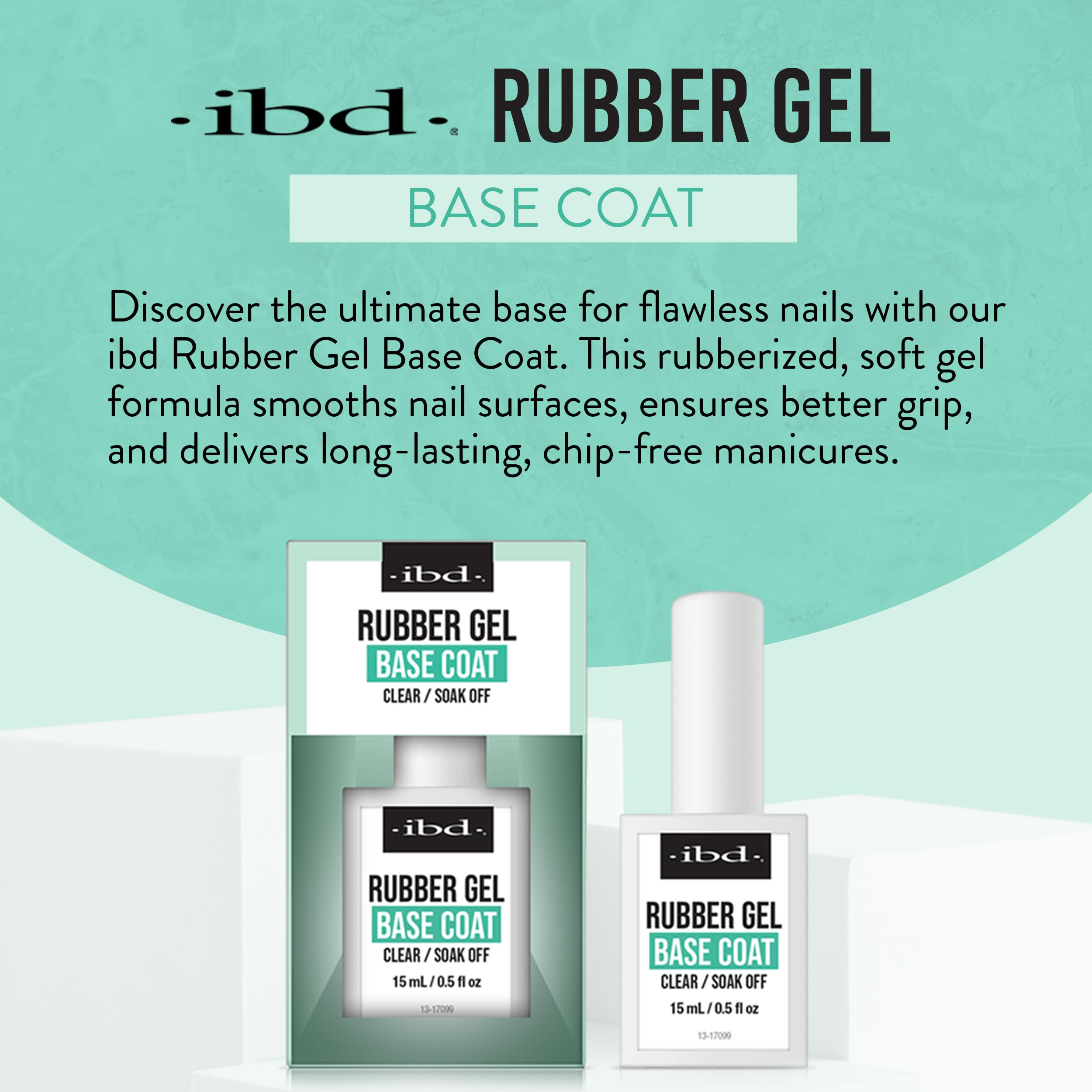 IBD Rubber Base Gel on nail apex showing reinforced structure and extended wear.