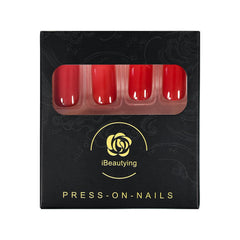 iBeautying 24-piece set shown with nail file for easy at-home application.