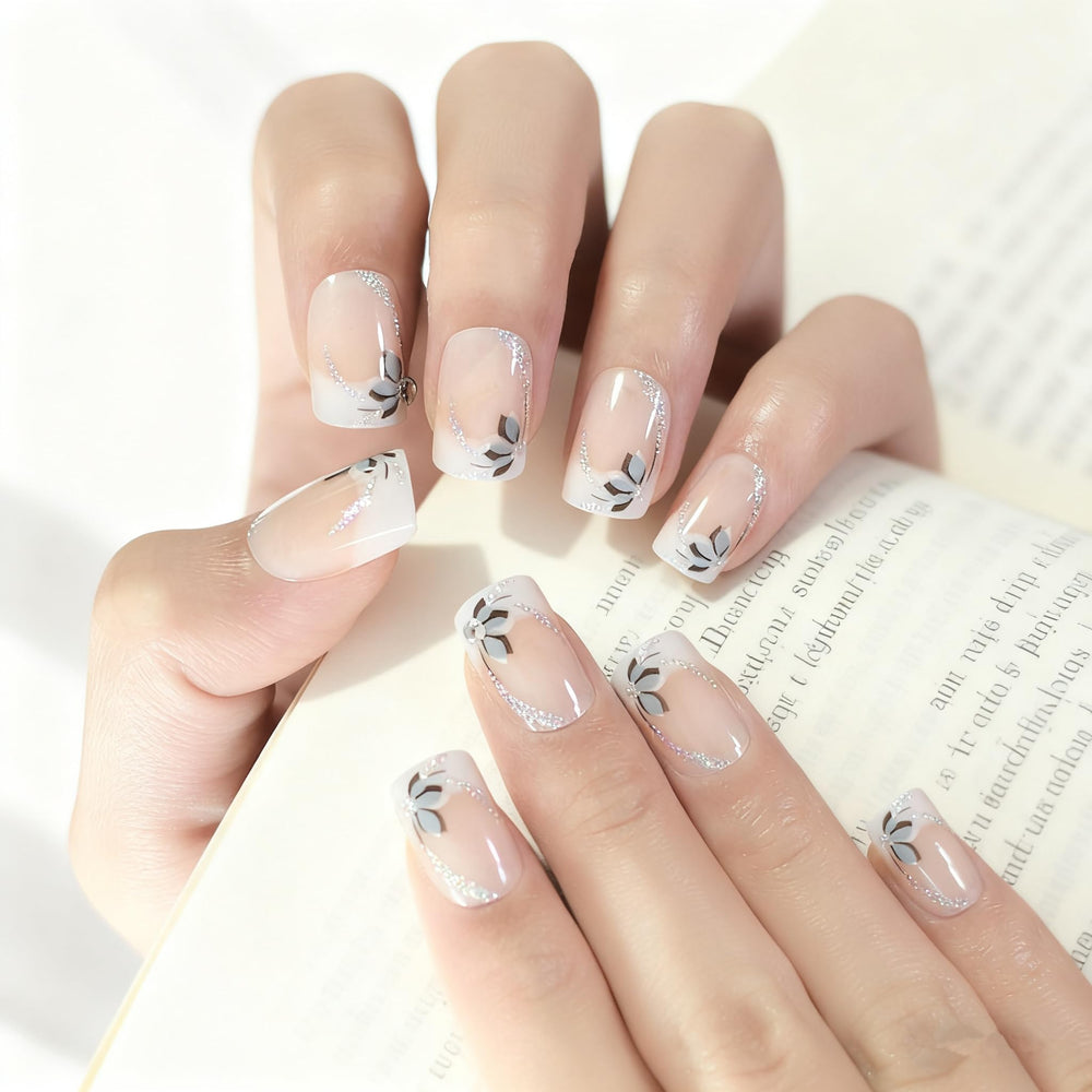 iBeautying press-on nails with laser sparkle design for party-ready shine