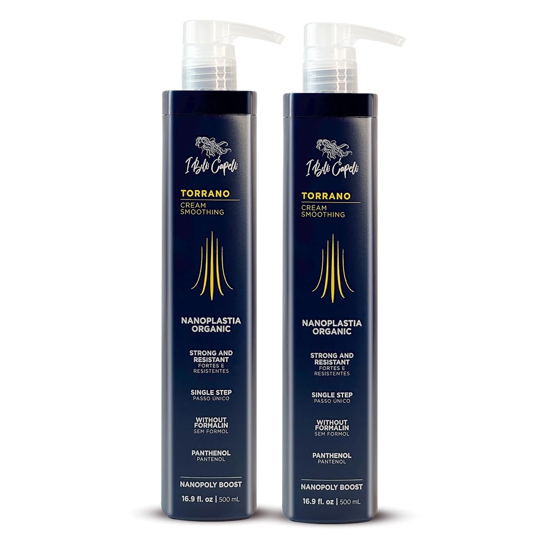 I Belli Capelli Torrano cream bottle on counter signaling smooth, frizz-free hair potential