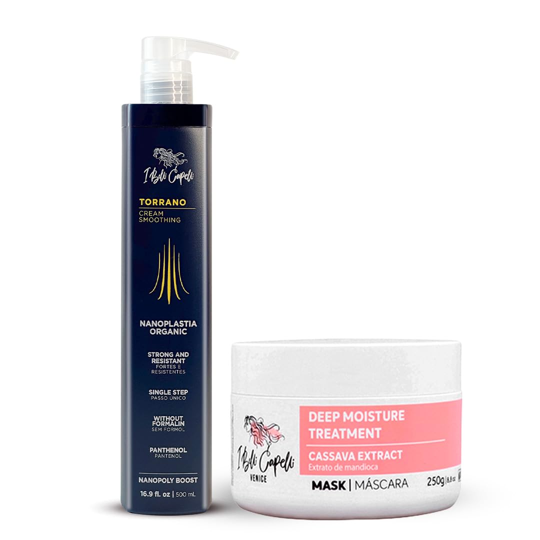 I Belli Capelli Torrano Keratin Kit bottle close-up for smooth frizz-free hair.