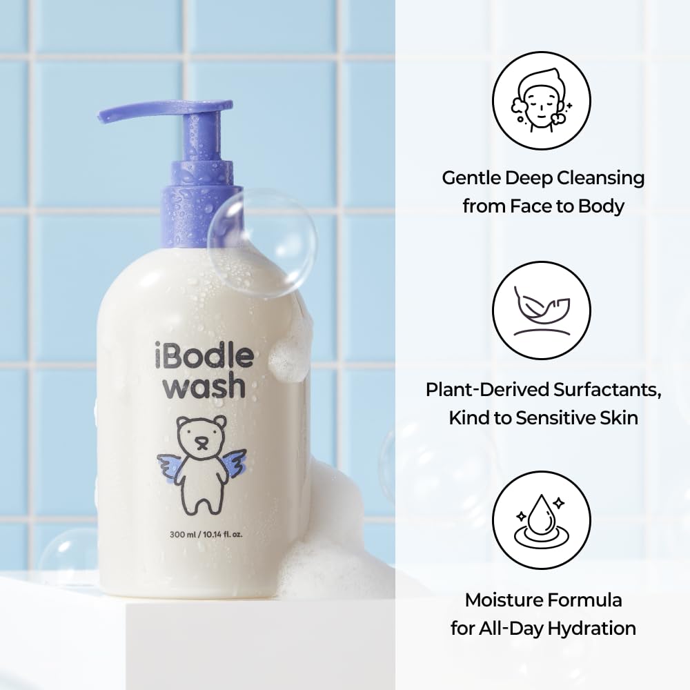 iBodle Deep Cleansing Kids Wash fermented oil close-up emphasizing hydration