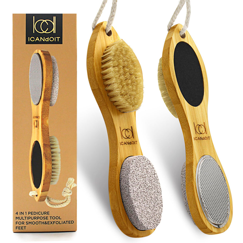 ICANdOIT natural bamboo foot file for exfoliating calluses and smoothing skin
