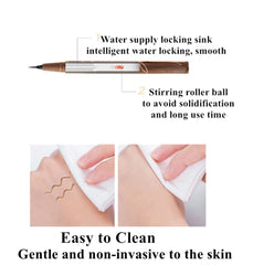 ICATHUNY Liquid Eyeliner fast-drying formula minimizes transfer for a clean finish.