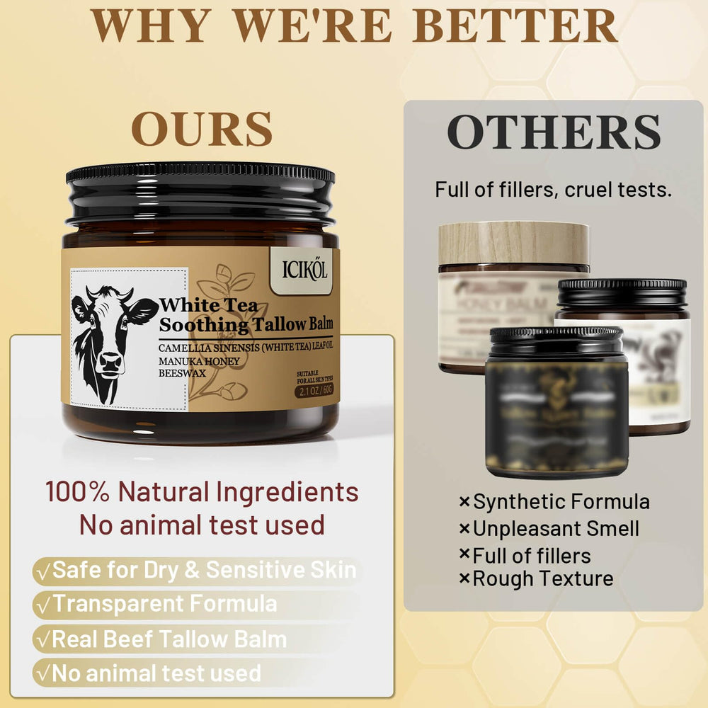 ICIKOL Beef Tallow Honey Balm daily-use image shows versatile moisture.