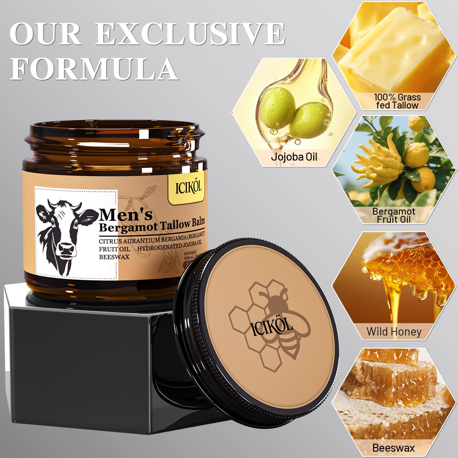 ICIKOL balm texture in a whipped, fast-absorbing formula.