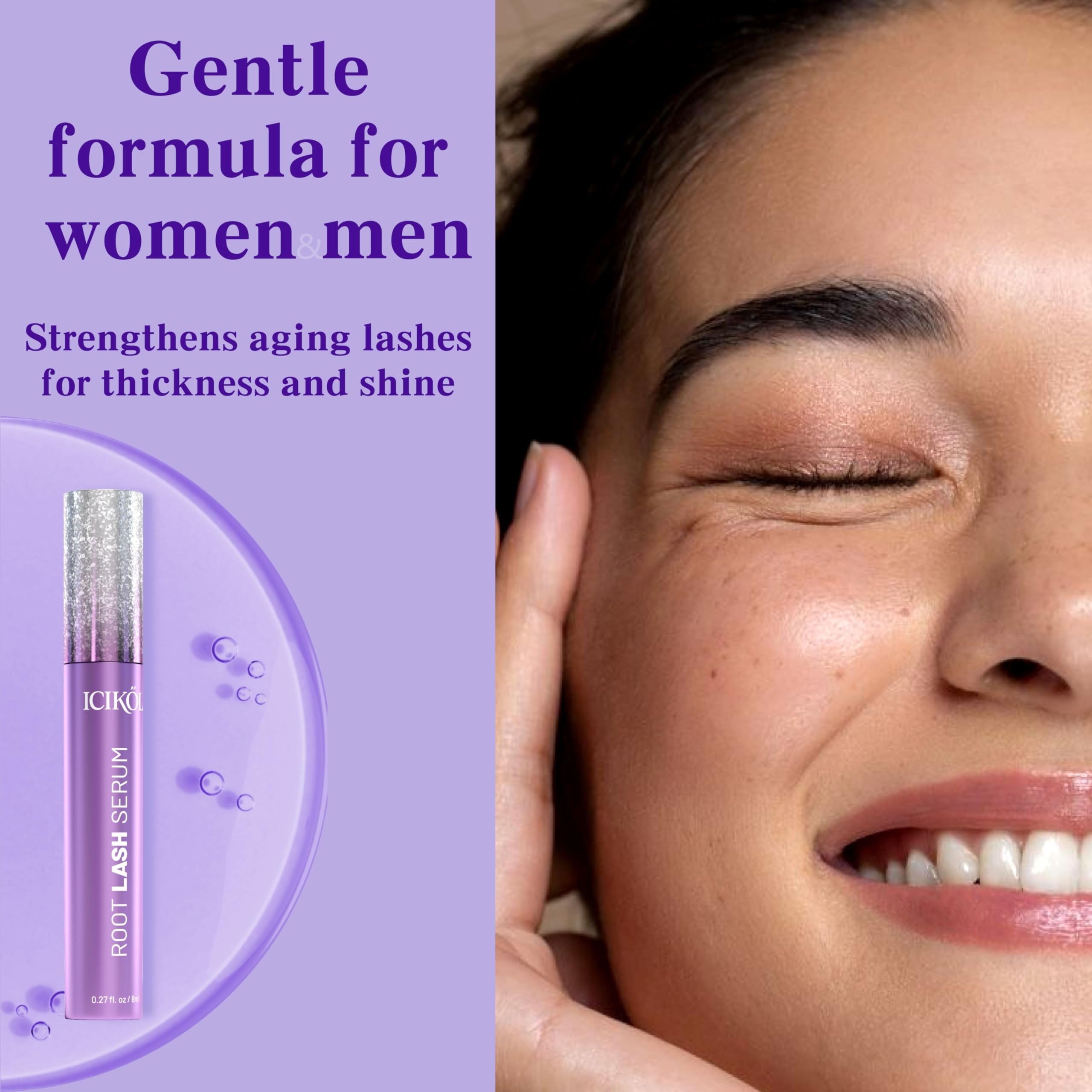 ICIKOL after-use lashes look healthier and fuller.