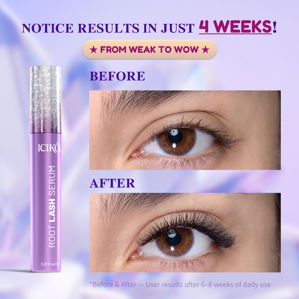 ICIKOL Lash Serum applicator brush demonstrates precise, gentle night-time application