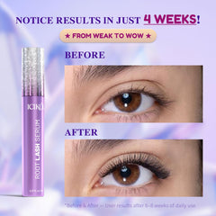 ICIKOL Lash Serum applicator brush demonstrates precise, gentle night-time application