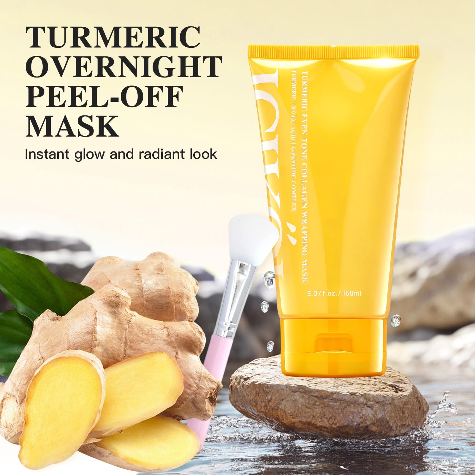 ICIKOL overnight peel-off mask close-up showing gentle removal