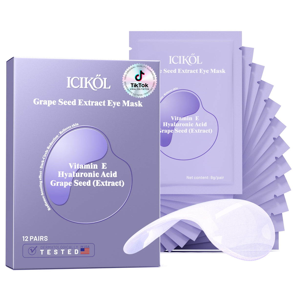 ICIKOL under eye patches delivering radiance boost with visible hydrogel absorption