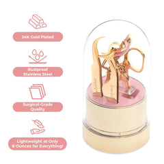 Icona Lashes 4-in-1 kit scissors provide clean, angled trims.