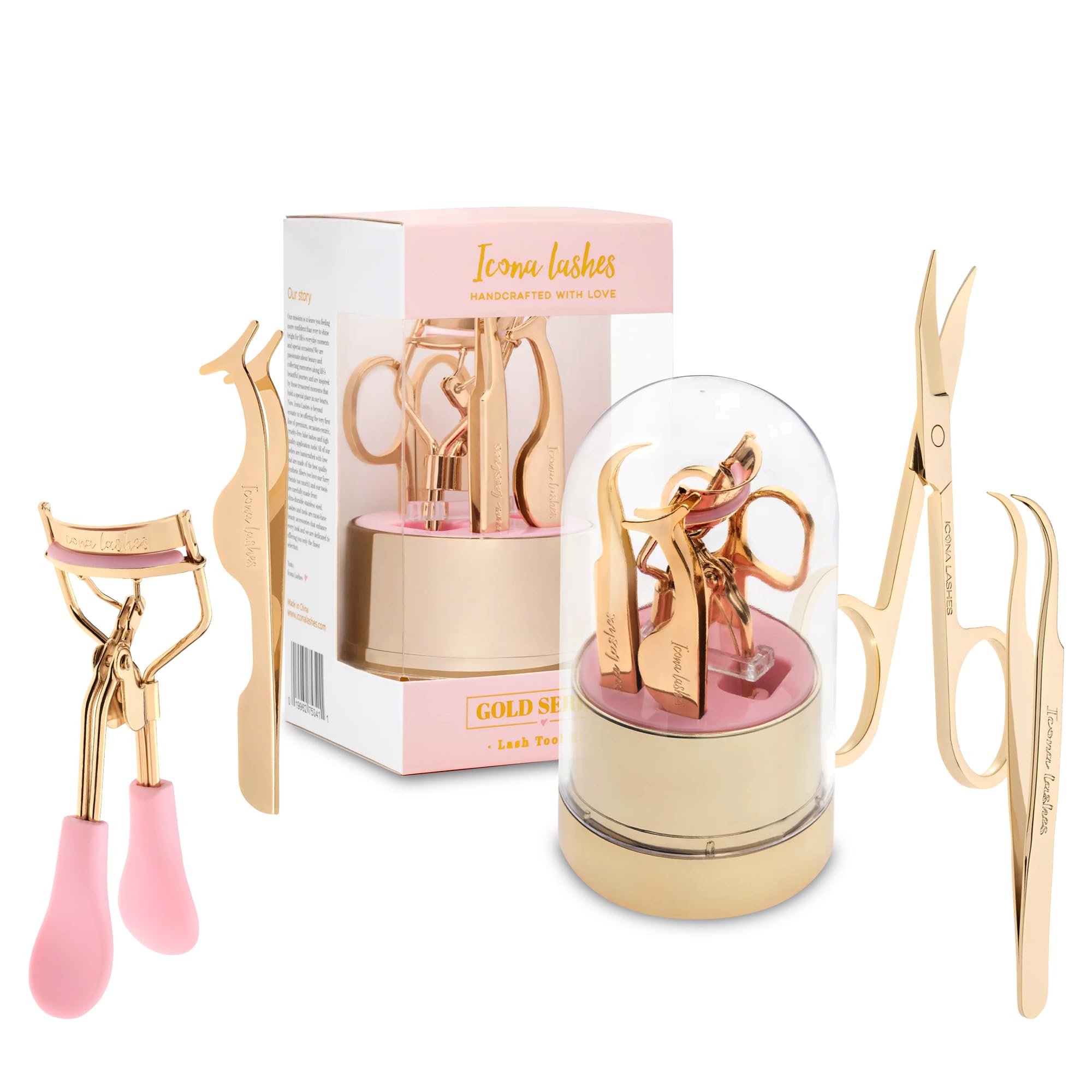 Icona Lashes 4-in-1 kit tweezer for precise lash placement and control.