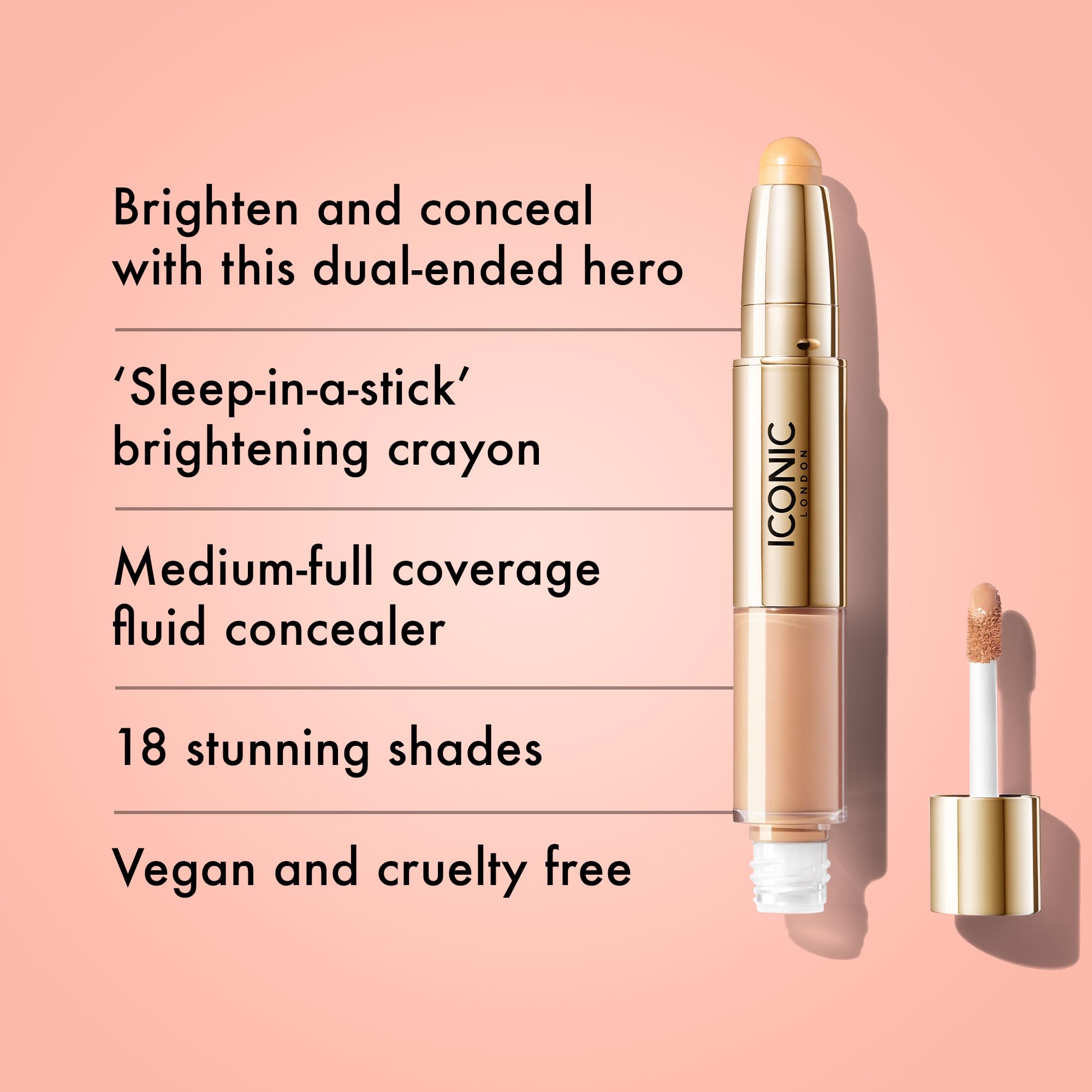 ICONIC LONDON Brightening Crayon end adds light to under-eye areas.