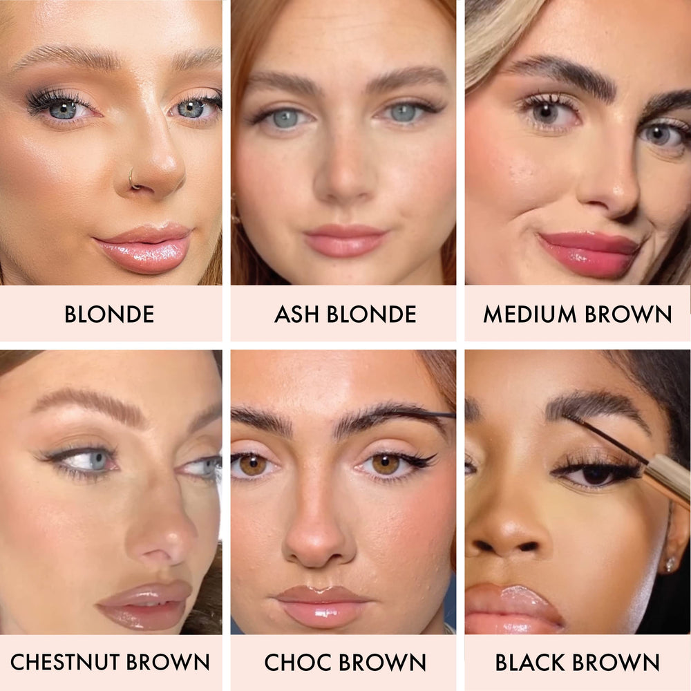 ICONIC LONDON Brow Tint and Texture cruelty-free vegan formula label visible.