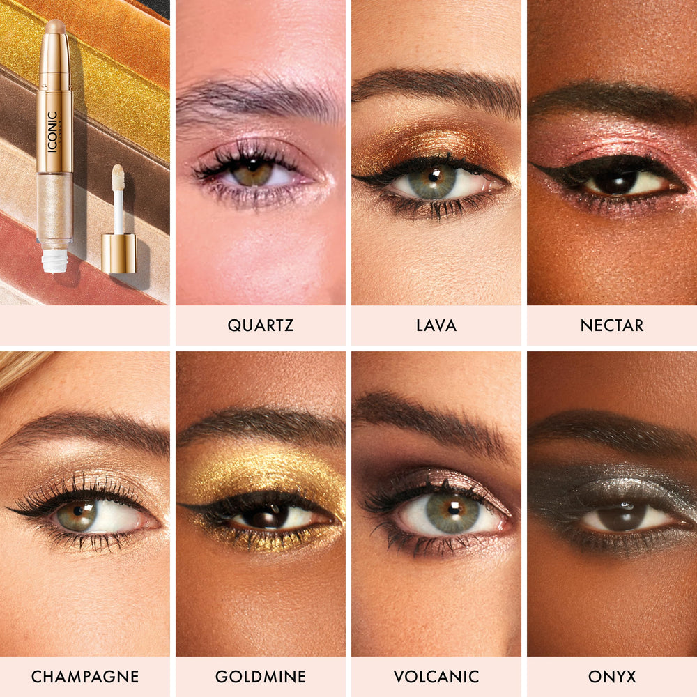 ICONIC LONDON Glaze Crayon eye look close-up with glow.