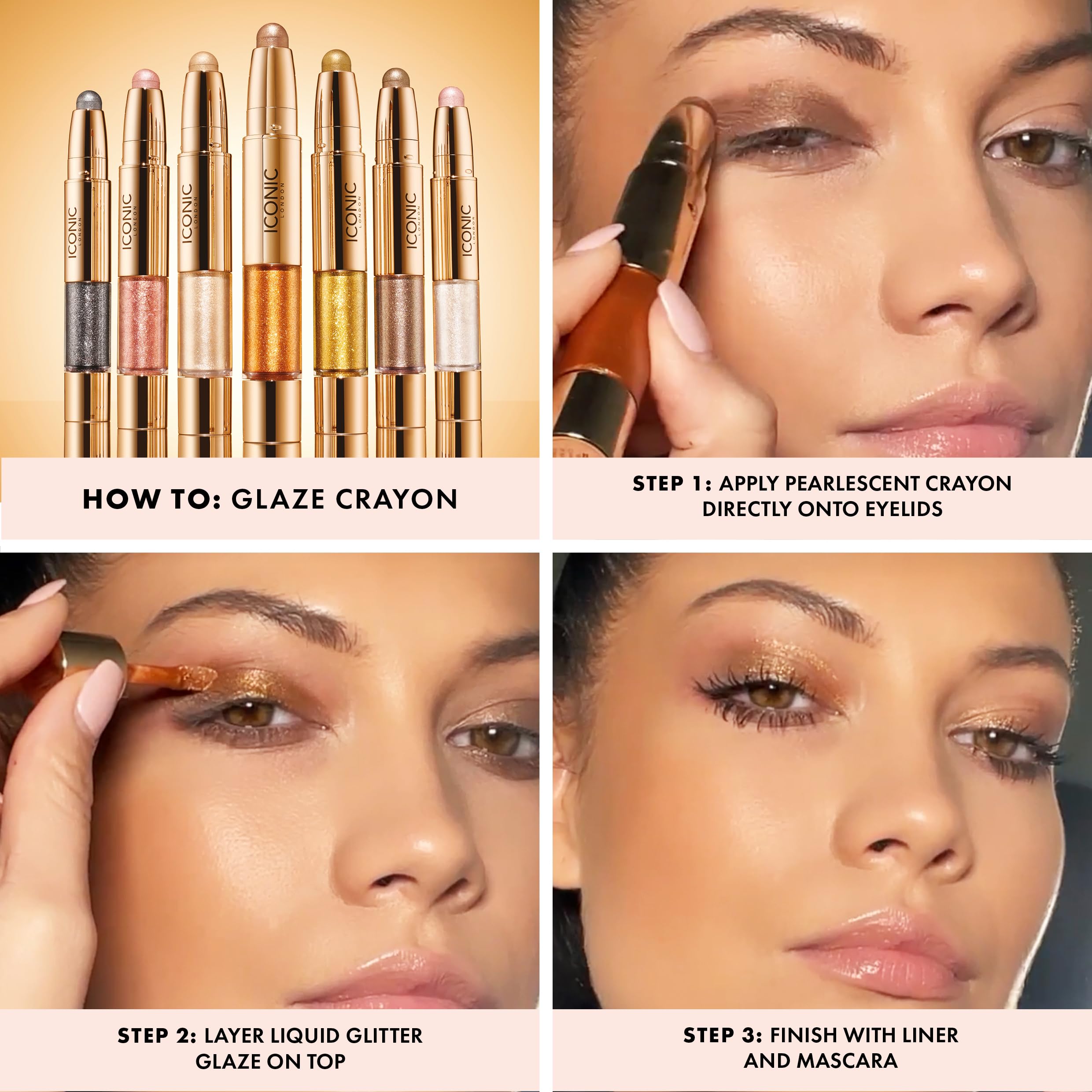 ICONIC LONDON Glaze Crayon lifestyle shot showing versatile daily glow.